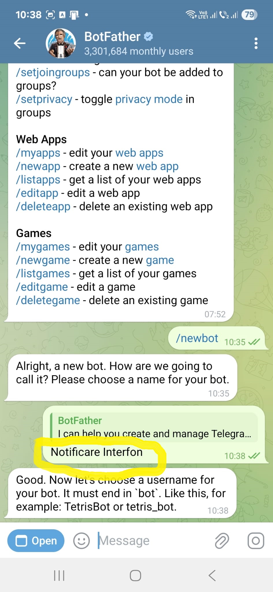 Telegram screenshot 1