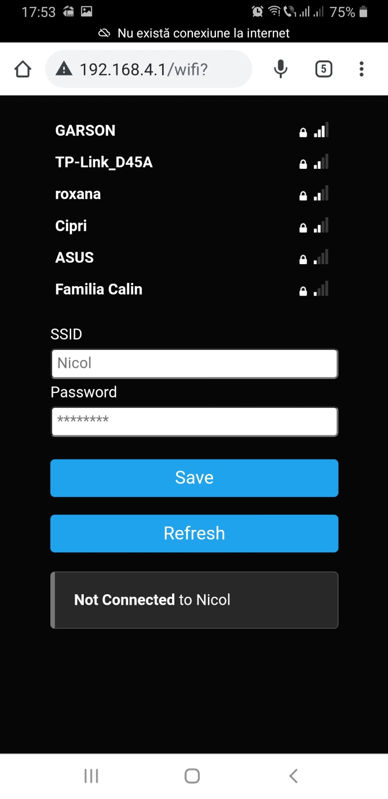 Confirmare conectare WiFi